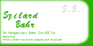 szilard bahr business card